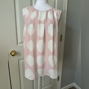 Vince Camuto Chiffon style sleeveless top, pink/white, Medium